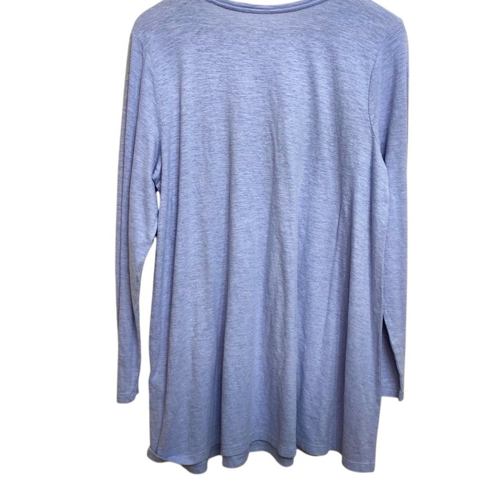Eileen Fisher Hemp Organic Cotton Long Sleeve Tunic Top Periwinkle Blue Large - Picture 6 of 6